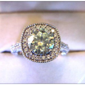3.22 Ct Vvs1 "Ice G-H White Moissanite Diamond Engagement RING Size 7
